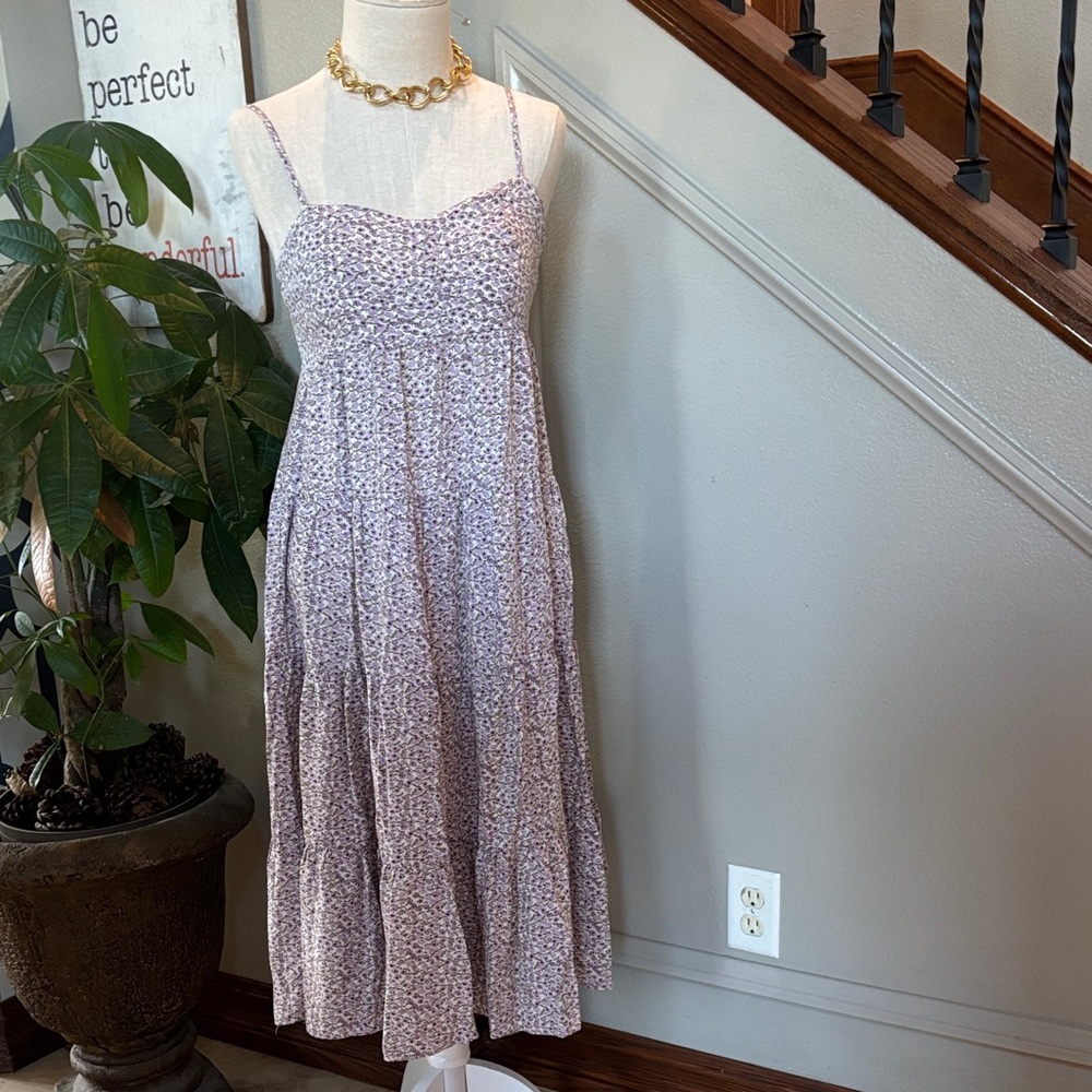 Cottage Core Floral Spaghetti Strap Tiered Dress 🤩